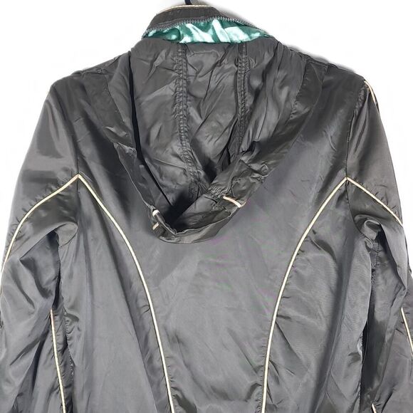 B By Burton Women's Nylon Size Small Brown Full Zip Hooded Bomber Jacket - Picture 10 of 11